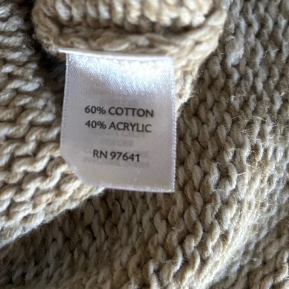 J.Jill Marled Knit Beige Tan Cardigan Sweater Size S  Artsy Mixed Size Buttons